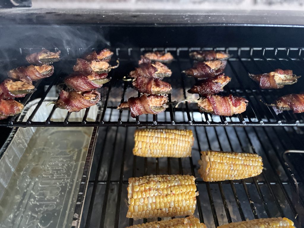 Jalapeno Poppers smoking on the grill