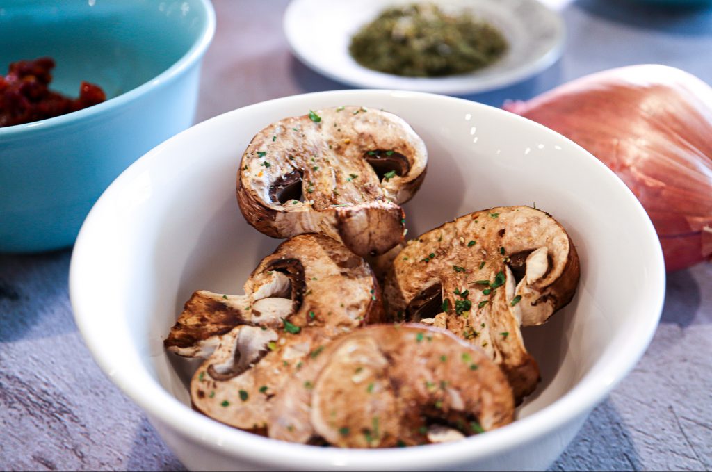 Recipe for Beef Stroganoff in bowl