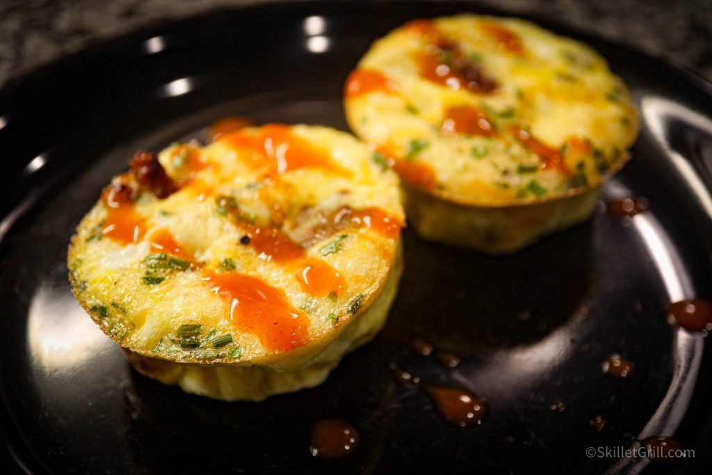 Pair of Keto Egg Bites on serving plate